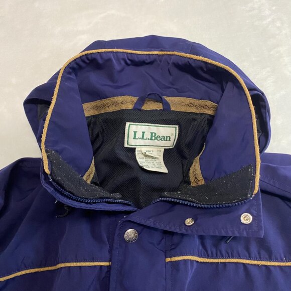 Vintage LL Bean Jacket Men Medium Dark Purple Winter Coat Nordic Lined Outdoor M - Picture 10 of 16